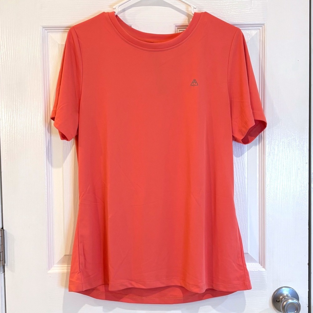BRAND NEW Halmont Women's Short Sleeve T-Shirt Athletic‎ Top Coral Size L